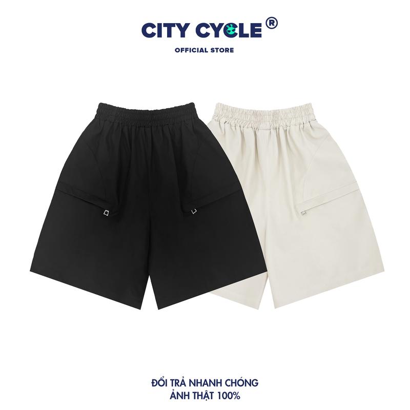 Quần Short Gió Sloping Local Brand Chính Hãng City Cycle vải gió cao cấp cotton ống rộng oversize unisex  Menswear Ong