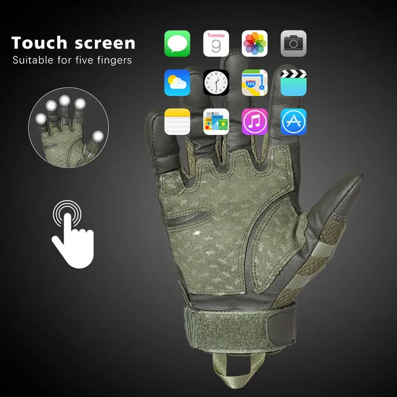 Outdoor Sports Gloves, High Sensitivity Touch Screen Pu Leather Outdoor Mountaineering Training Gloves, Motorcycle Glove, Hunting Cycling Sports Gloves, Men Gifts Ideas, Gift for Boyfriend Husband, Gym Accessories, Hobbies Ideas, Protective Gear 2