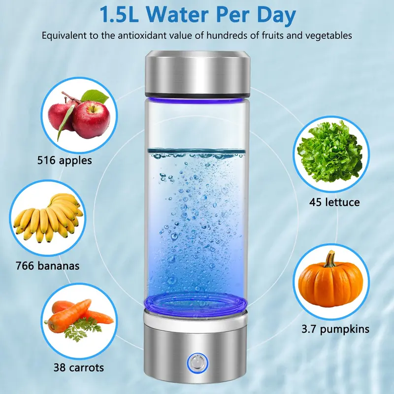 Hydrogen Water Bottle, Portable Rechargeable Hydrogen Water Bottle Generator, Hydrogen Water Machine for Home Travel Office Gym Drinkware Tumbler Cup Mug Bottled Reusable Washable 4