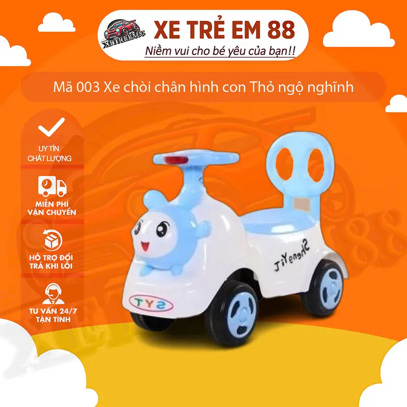 Mã 003 Xe chòi chân hình con Thỏ ngộ nghĩnh cho bé y255 0