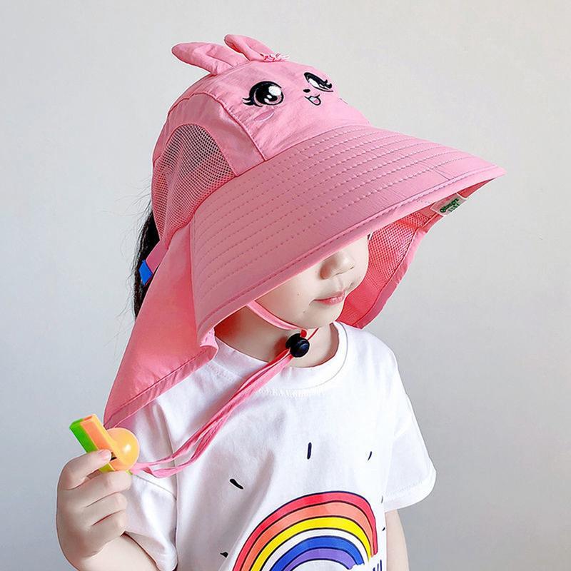 Mũ Bucket Cho Em Bé Mùa Hè, Mũ Chống Nắng Đi Biển, Thoáng Khí, Thiết Kế Hoạt Hình, Mũ Ngư Dân Cho Trẻ Em, Che Tai Cổ Ngoài Trời, Chống Tia UV, Thích Hợp Cho Trẻ Em, Mũ Đi Biển 3