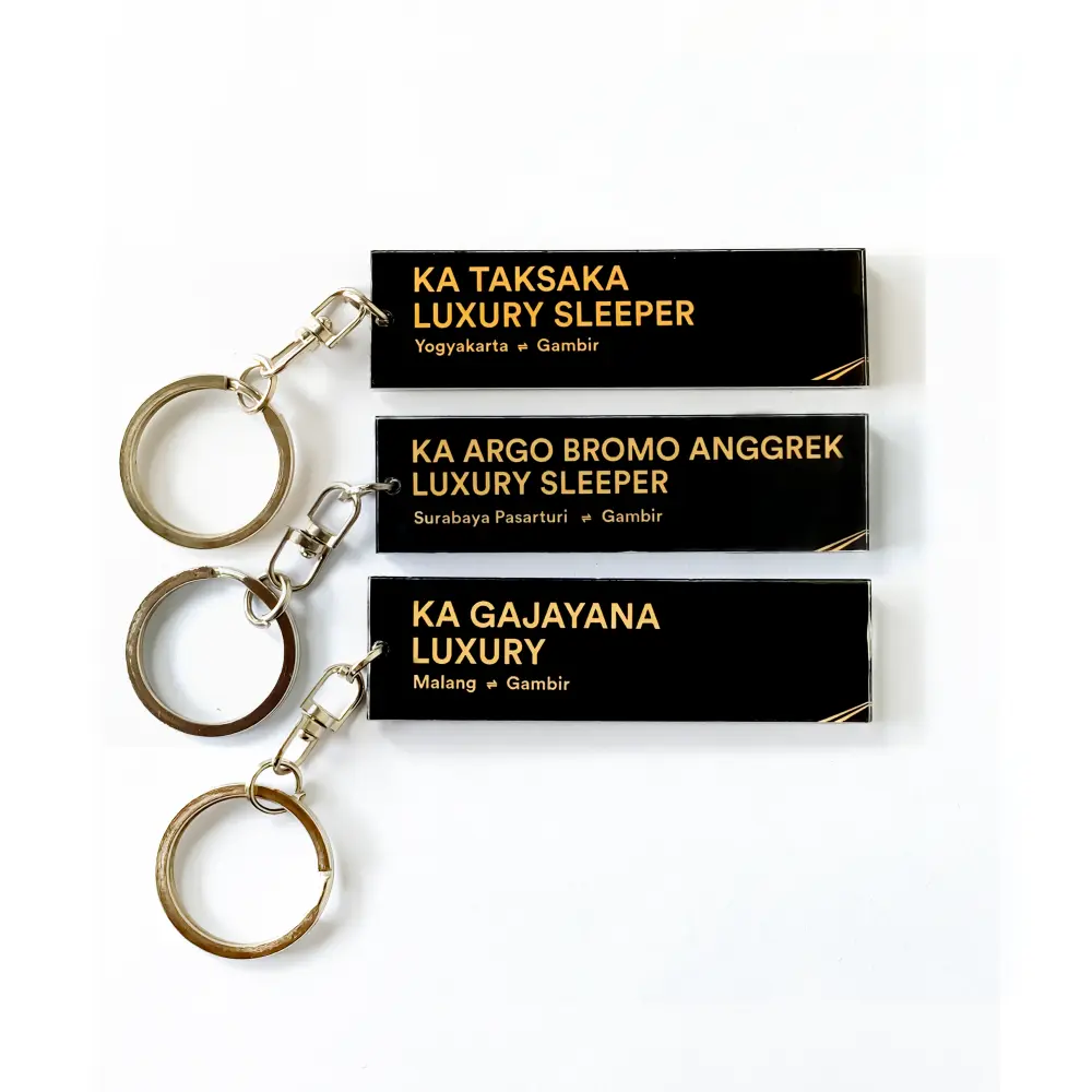 Gantungan Kunci Papan Nama Kereta Api Model Luxury Akrilik Chains