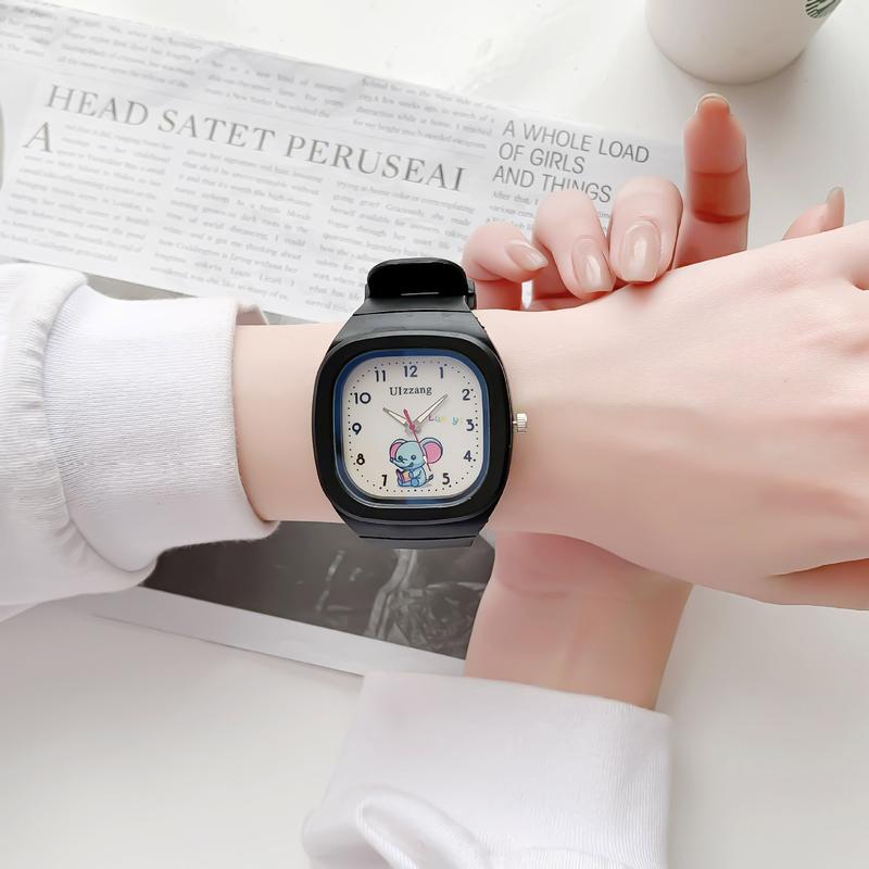Cute Ins Style Silicone Pop Watch Trend Luminous Sport Student Square Strap High-value Watch 7