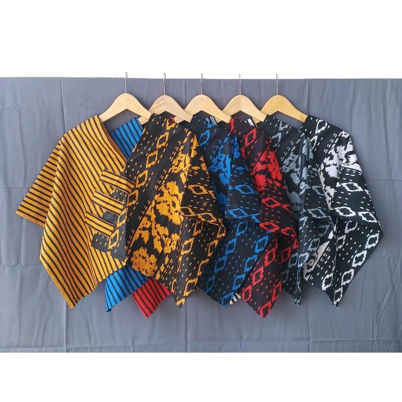 CROP TOP ETNIK BATIK MODEL OVERSIZE ATASAN BLUS KANTOR WANITA Katun 1