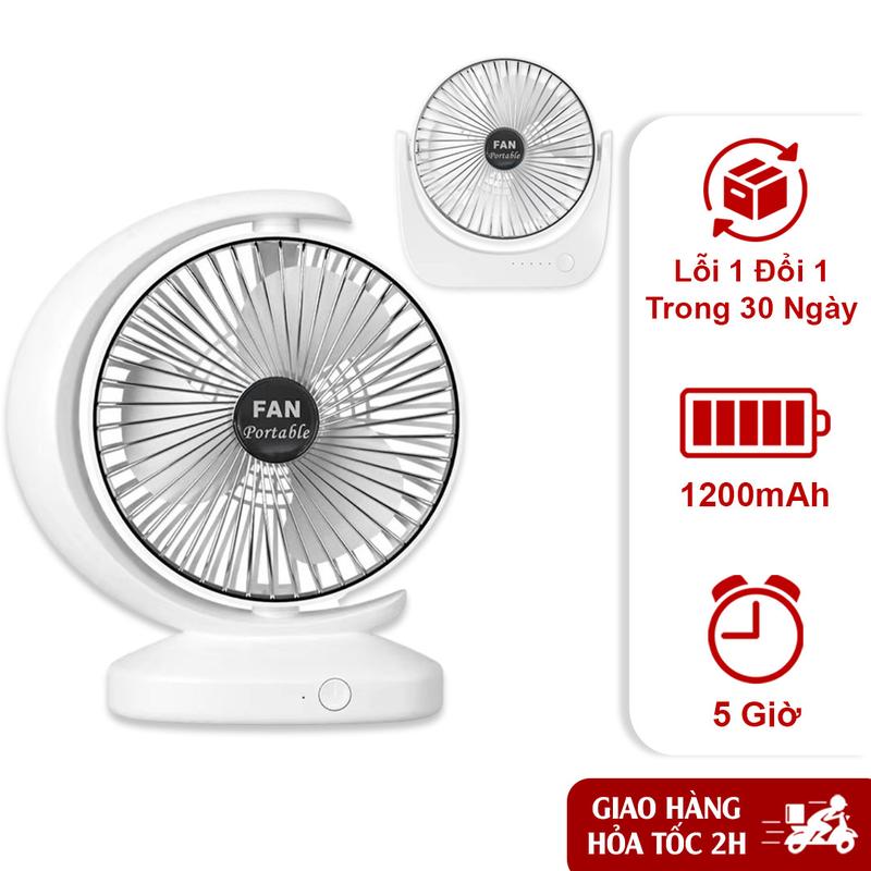  Quạt mini tích điện để bàn xoay 180 độ máy quạt pin sạc điện usb làm mát công suất lớn 3 chế độ gió 1200 mAh hè 2023 