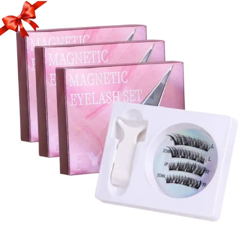 Magnetic Eyelash Set, 3 Boxes Natural Look Eyelash Extensions, Self Grafting Curl Eyelashes, Eye Makeup Product for Women & Girls, Cosmetic