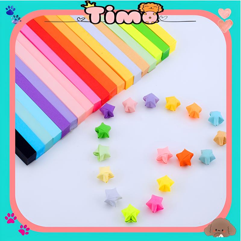Giấy Gấp Ngôi Sao 1000 Tờ Origami Hạc Thủ Công Nhiều Màu Quà Handmade QT40 Toy Đồ Chơi