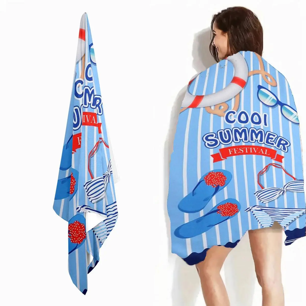 Beach Towel, Quick Dry Super Absorbent Soft Lightweight Beach Blanket for Beach Swimming Pool Bathtub Camping Gym Yoga, Beach Towel for Women & Men