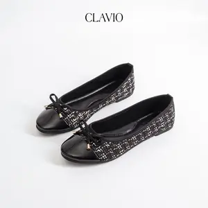Clavio Clarissa Flatshoes Wanita Ballerina Flat Insole Double Foam Super Empuk Bahan Kulit Sintetis Premium Size 36-41 Cocok untuk Hangout