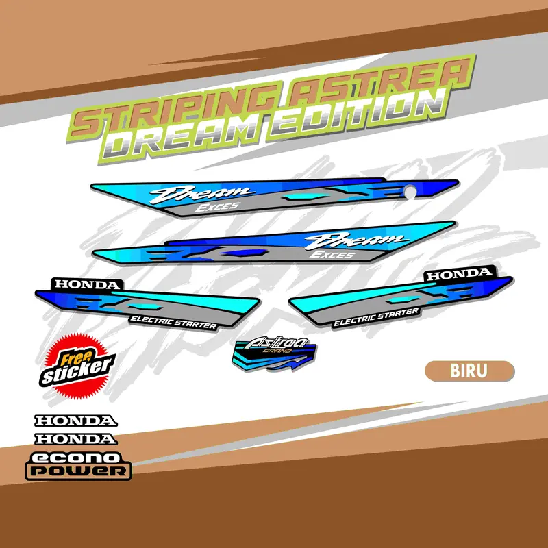 Striping Astrea Grand Stiker Astrea Prima DREAM V2 stiker motor kece Motorcycle striping astrea bulus 3