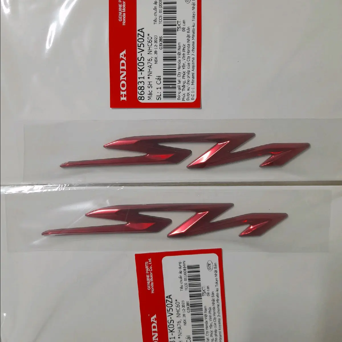 Tem chữ nổi logo Sh đỏ.trắng chính hãng Honda sh 2012-2024honda