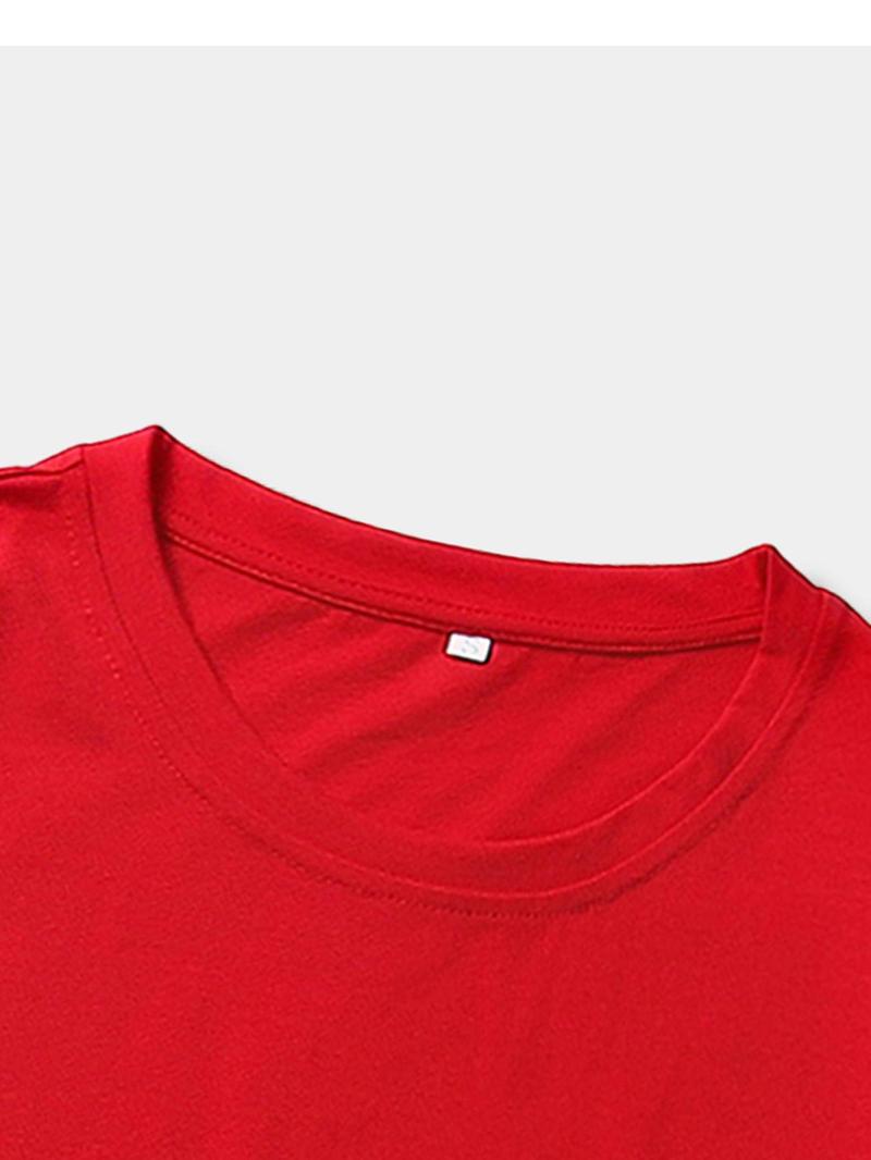 Product Introduction of 【Plus Size】 Letter Print Round Neck Tee, Regular Fit Casual Short Sleeve T-shirt for Daily Wear, Men's Clothing for All Seasons 8