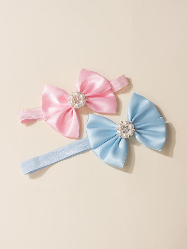 Cute Bowknot Design Baby Hair with Faux Pearls Decor, Fashion Solid Color Baby Hair Accessories for Baby Girls & Boys 6
