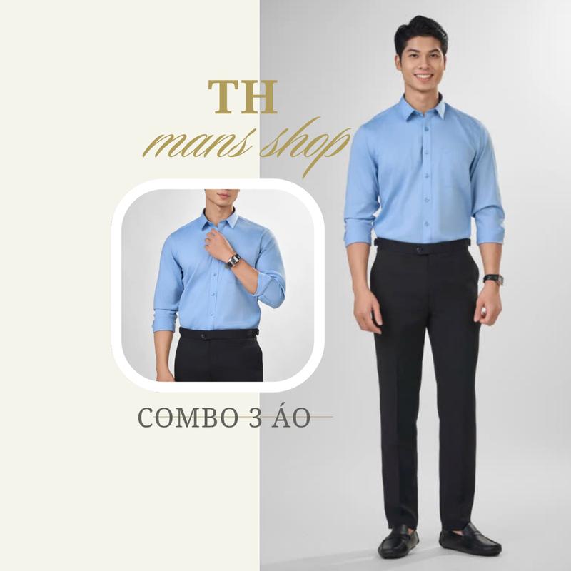 COMBO [3 ÁO] Áo Sơ Mi Nam Dài Tay ,Chất Vải Lụa Hàn ,Áo Sơ  Mi Nam Thiết Kế  Fhom Đẹp,Áo Sơ Mi Nam Công Sở Thanh Lịch 0