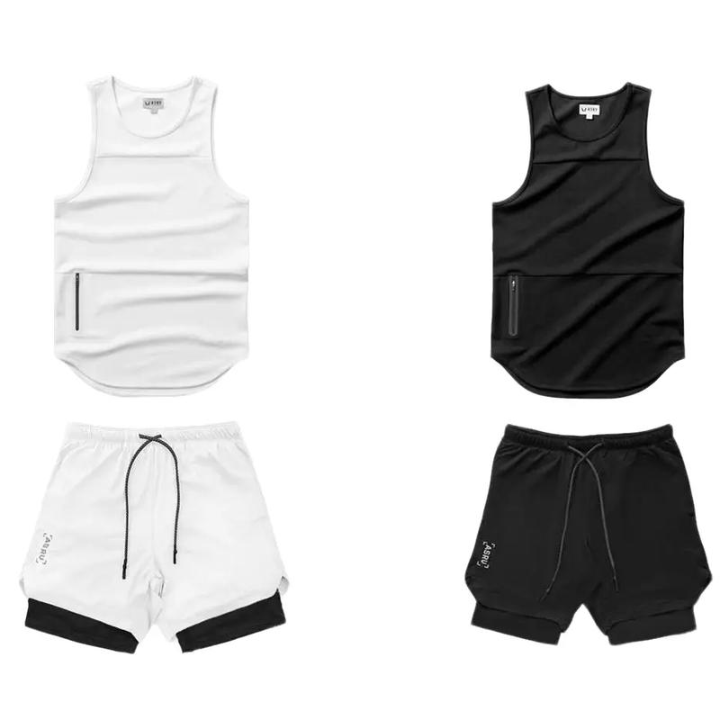 Bộ đồ tập gym nam tanktop ASRV kết hợp quần tập gym nam 2 lớp và áo gym 3 lỗ nam Sport Tập Thể Dục Chạy Bộ Thể Dục Thun lạnh