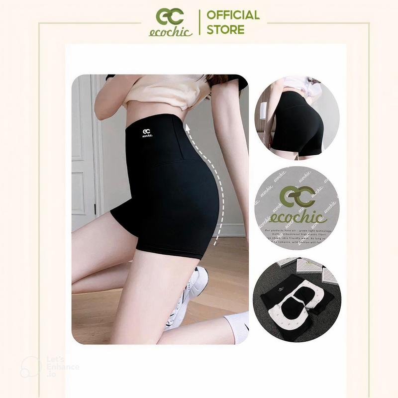 Quần Legging Đùi ECOCHIC A687 Cạp Cao Siêu Nâng V3 Full Hộp Chuẩn Su Đúc Co Giãn 4 Chiều Nữ Women