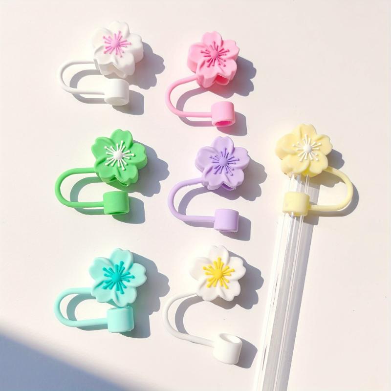 1pc/3pcs/7pcs Flower Shaped Straw Tip Covers, Reusable Dustproof Leakproof Straw Plugs, Cups Accessories, for Holiday season, Valentine's Day, Thanksgiving, festive parties Drinkware Plastic 0