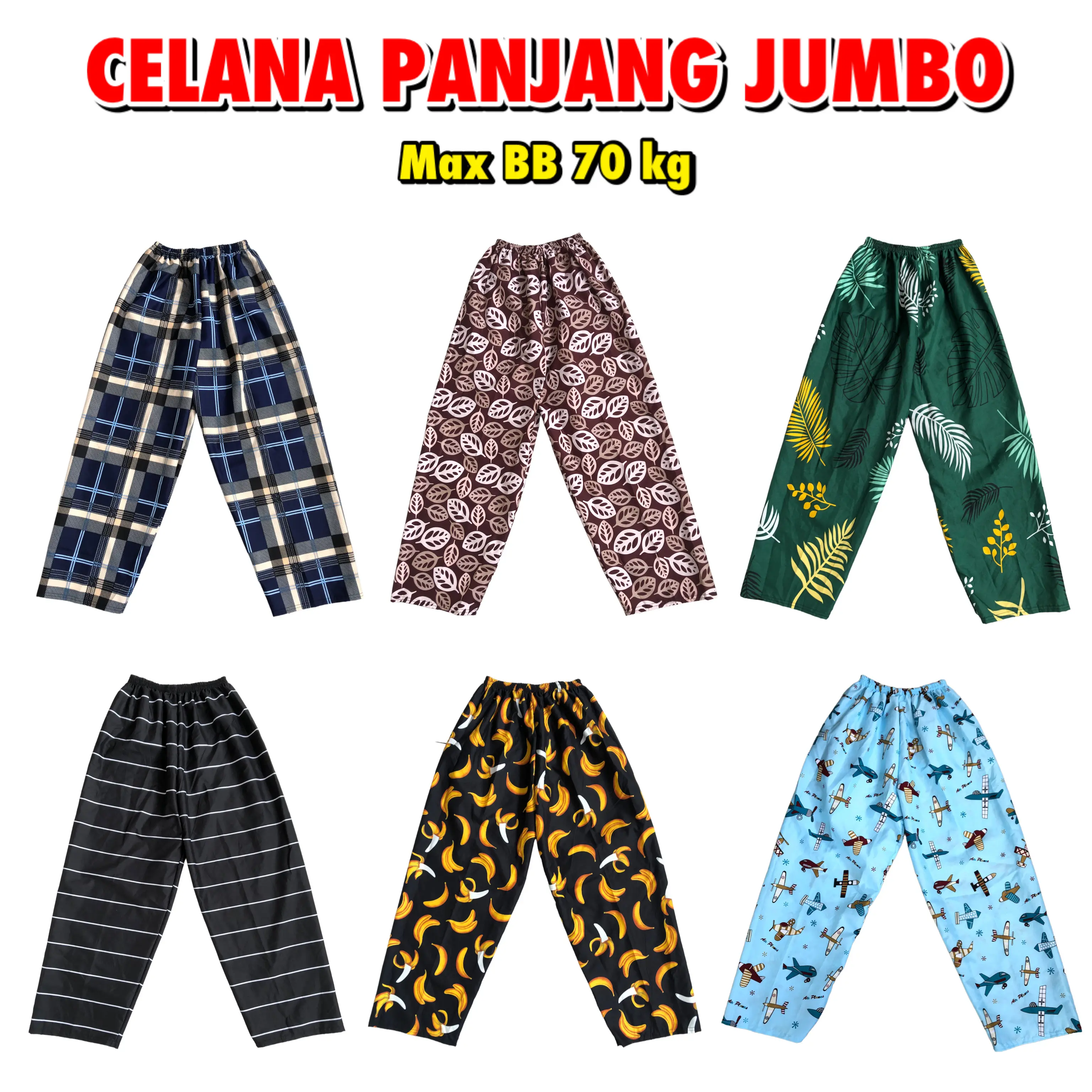 [PJ] ECER Celana Panjang JUMBO Fit to 75 kg / Celana piyama
