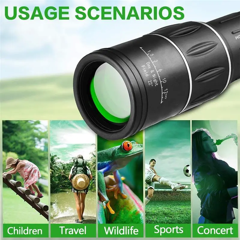 Portable HD Monocular Telescope, 16x52 High Power Compact Monocular Telescope For Bird Watching, Hiking, Concerts, Travel, Small and Lightweight Telescopes 7