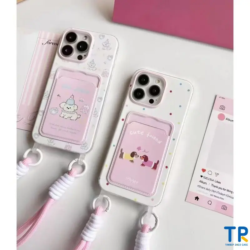 Ốp Lưng Cho IPhone 15 13 16 11 12 14 Pro Max 7Plus XR 8 6s 16 7 14 15 Plus X XS Max SE 2022 Vòng đeo tay thẻ đánh bạc cho chó con chó con hoạt hình 8