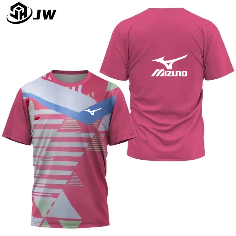Sản Phẩm Mới Bán Chạy, Thoải Mái Cho Các Môn Thể Thao Ngoài Trời, Mizuno, In 3D, ngắn Tay Cổ Tròn, In Tên Và Số Tùy Chỉnh Miễn Phí Top Nam Sport Áo Thun