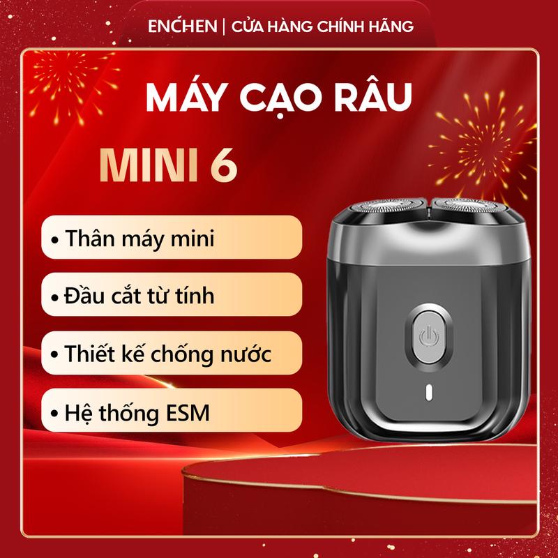 Máy cạo râu Enchen Mini 6, lưỡi dao kép siêu mỏng, chống nước IPX7 cạo khô & ướt, pin sử dụng đến 2 tháng - BH 6 tháng