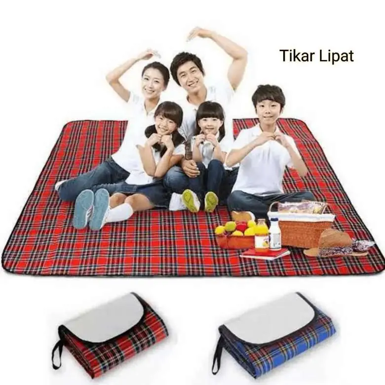 UKURAN JUMBO 200 CM Matras Lipat Tikar Lipat Besar Anti Air Tiker Piknik 150 x 180 cm / Foldable Camping Waterproof Karpet Tamasya Microsatin / Picnic Mat / Tikar Hajatan Pengajian 7