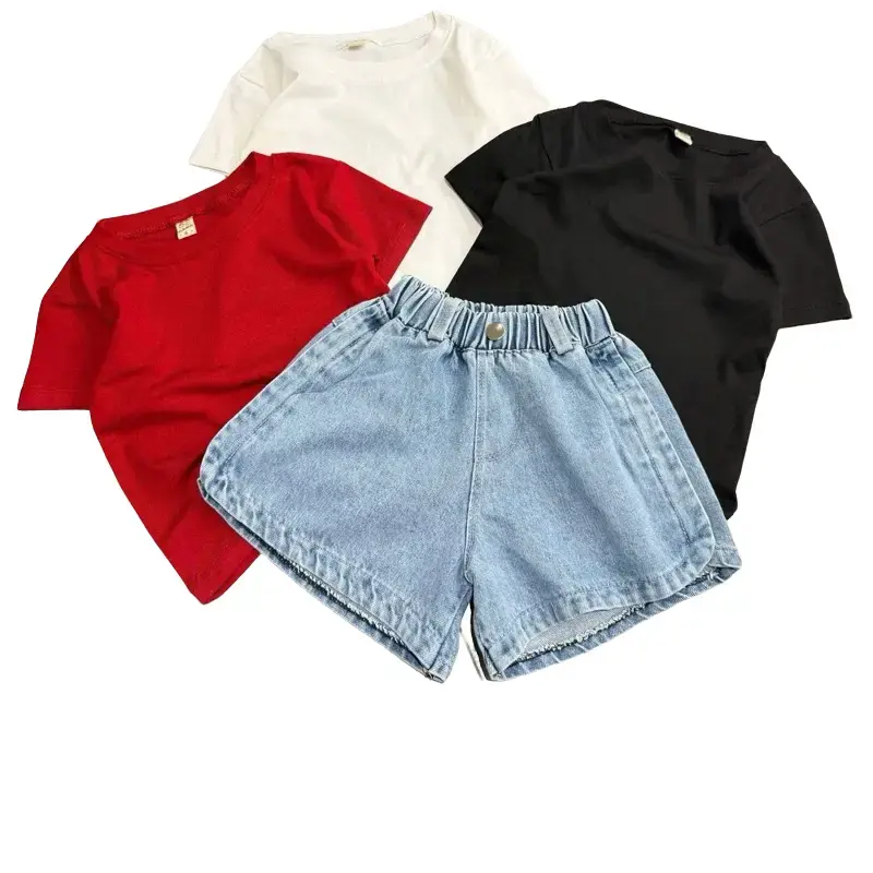 Áo thun Cotton bán lẻ, Quần jean Đùi bán lẻ cho bé gái 3-9 tuổi (15-35kg) - Nhà Mộc baby store quâ  notreem