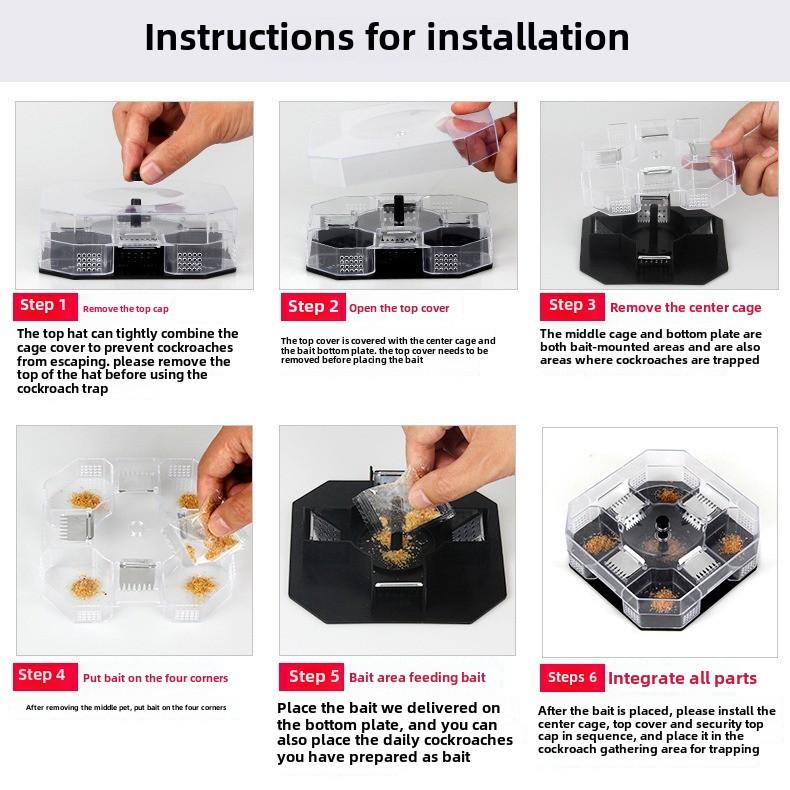 Product Introduction of Cockroach Catching Artifact Household Automatic TikTok Same Family Physical Catcher Cockroach Trapper Cockroach Artifact 4