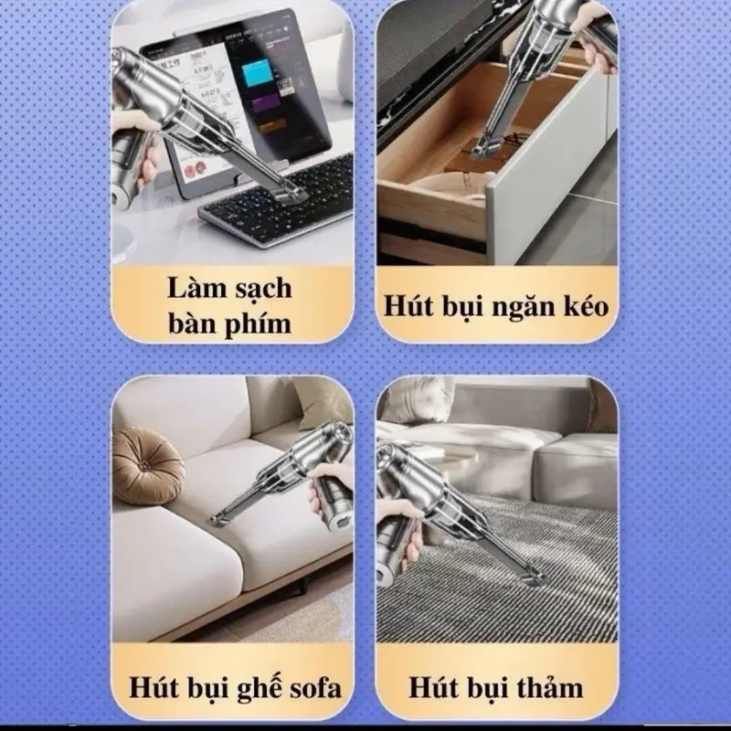 [Loại 1 pin 2000]  Máy hút bụi câm tay mini TAMASHIO có tích điện Làm Sạch 2
