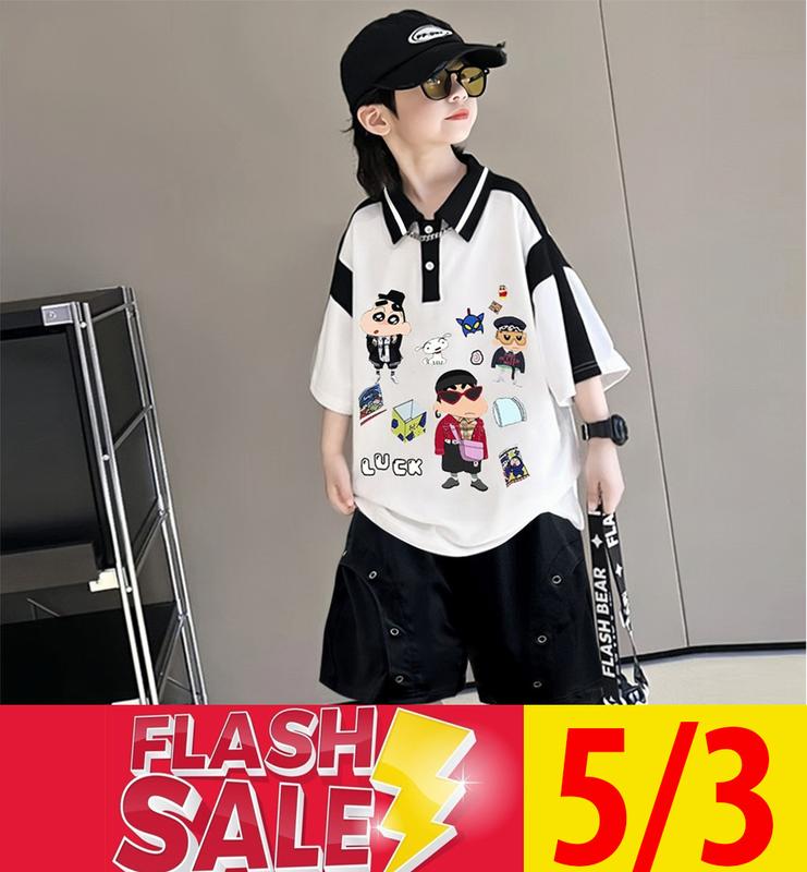 (POLO ) Bộ quần áo hè cho bé trai 25 - 55kg không kèm phụ kiện