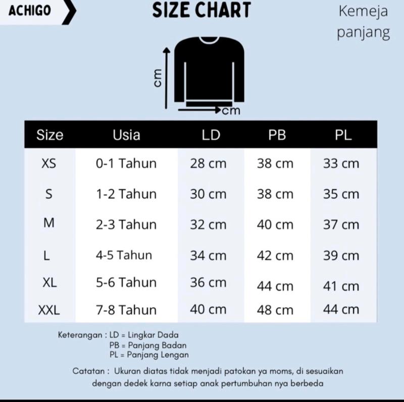 Product Introduction of Kemeja panjang anak/Achigo kemeja lengan panjang 0