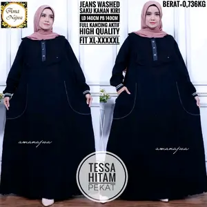 Gamis jeans super jumbo LD 140