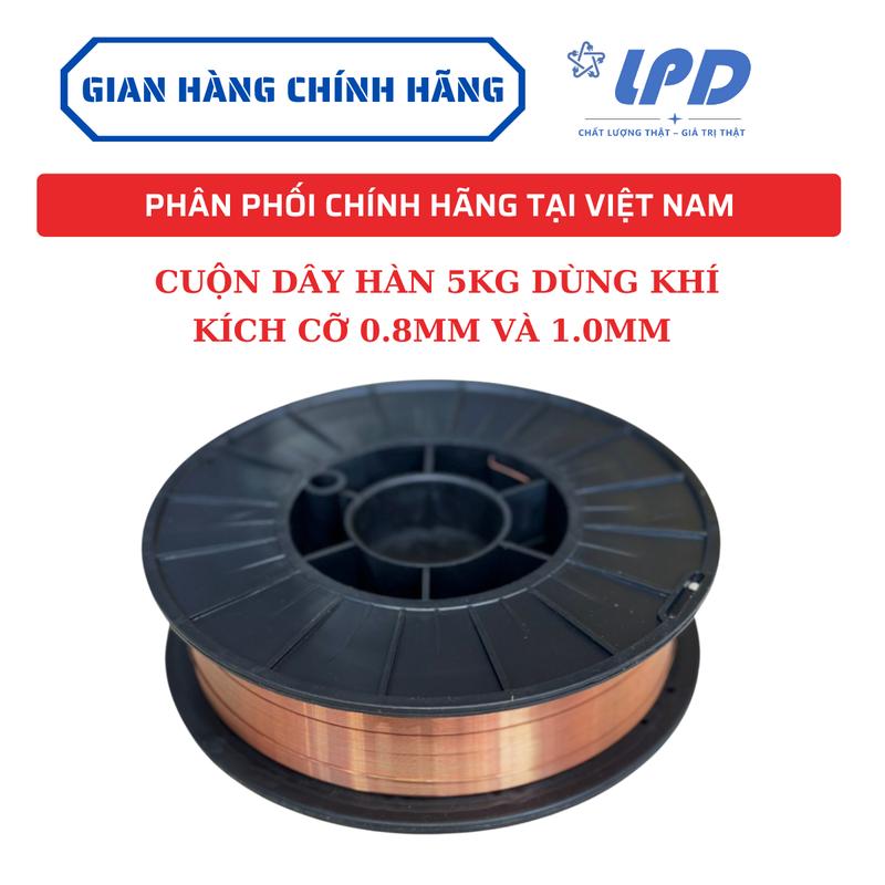 Cuộn dây hàn mig 5kg dùng khí CO2 - Loại dây 0.8mm và 1.0mm