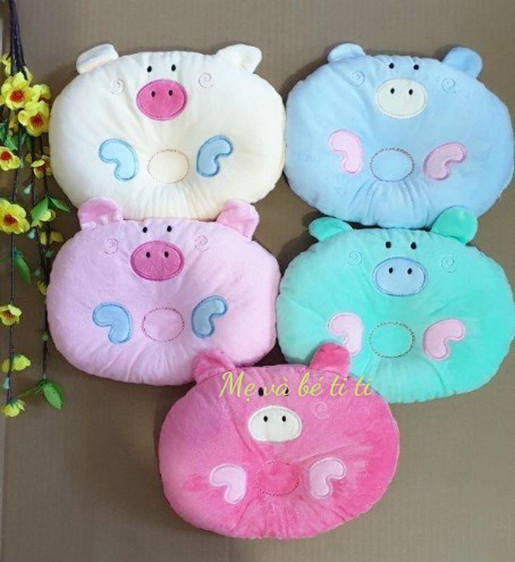 Gối lõm nhung mềm mại dành cho bé sơ sinh hình heo ngộ nghĩnh