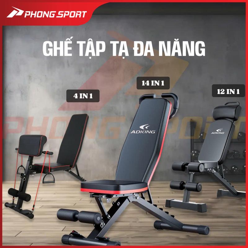 Ghế tập tạ tập gym đa năng Phongsport tích hợp nhiều bài tập cơ vai, cơ lưng, cơ tay GHE01