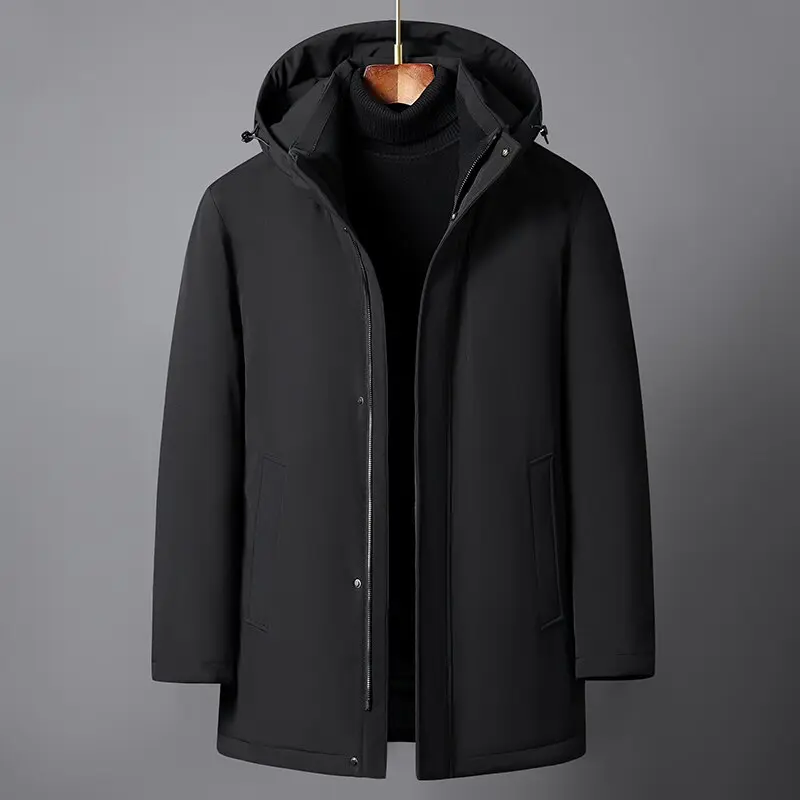 Jaket Musim Dingin Kualitas Tinggi Merek Liner Dilepas Pria Musim Dingin Bebek Putih Bawah Mantel Berkerudung Tebal Hangat parka Katun Panjang Puffer Distro 1