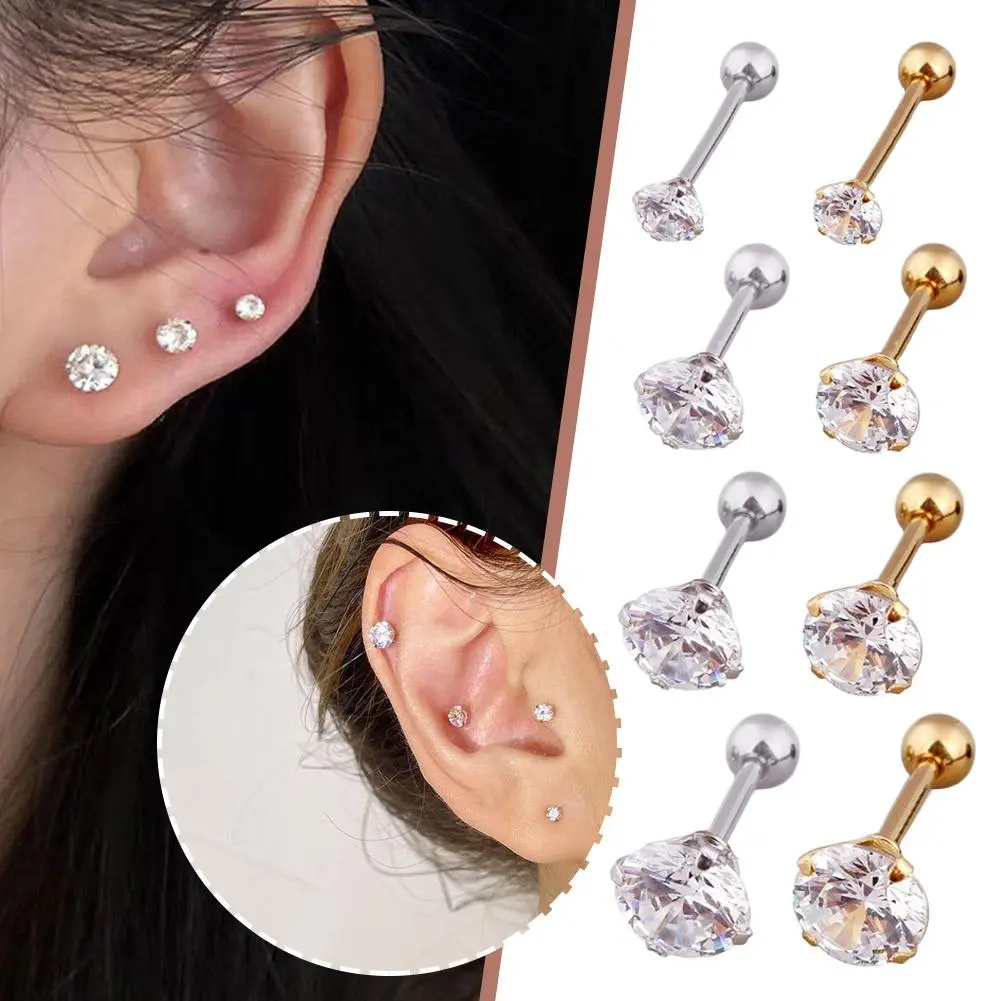 Titanium Steel Fashion Earing Punk Dumbbell Cartilage Earrings Stud Ear Piercing Accessories M8U2