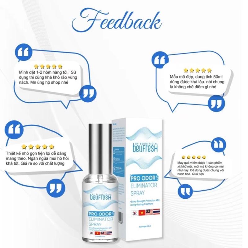 Xịt khử mùi toàn thân, lăn khử mùi BEUFRESH ngăn tiết mồ hôi, hạn chế mùi cơ thể 30ml 6