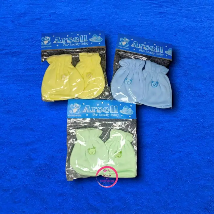 Sarung Tangan + Kaki Bayi (Sartaki) Putih 3 Warna Polos