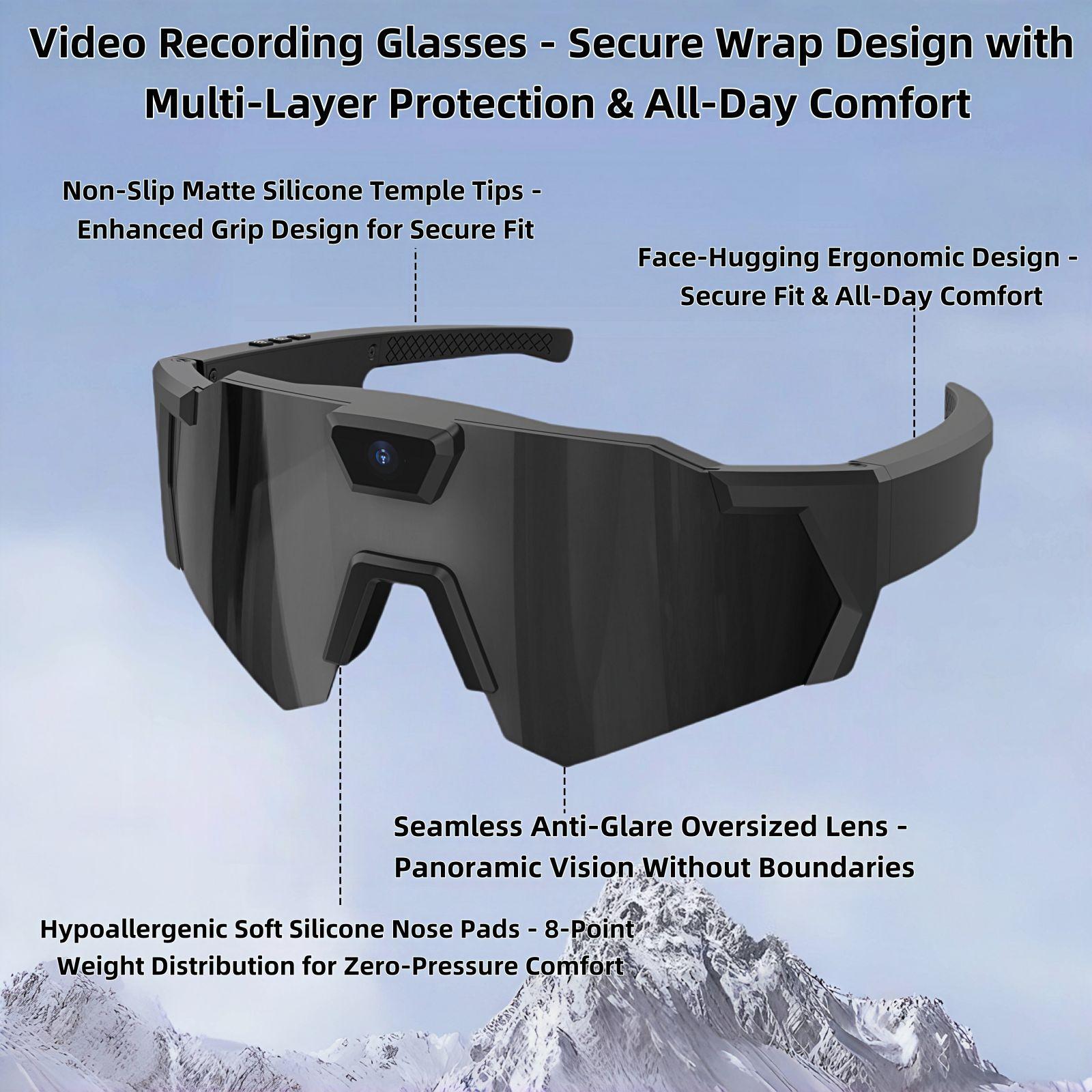 AI Smart Glasses 1200W Pixel 8K HD Camera Video Recording Outdoor Cycling Skiing Windproof Eye Protection Photography Sunglasses