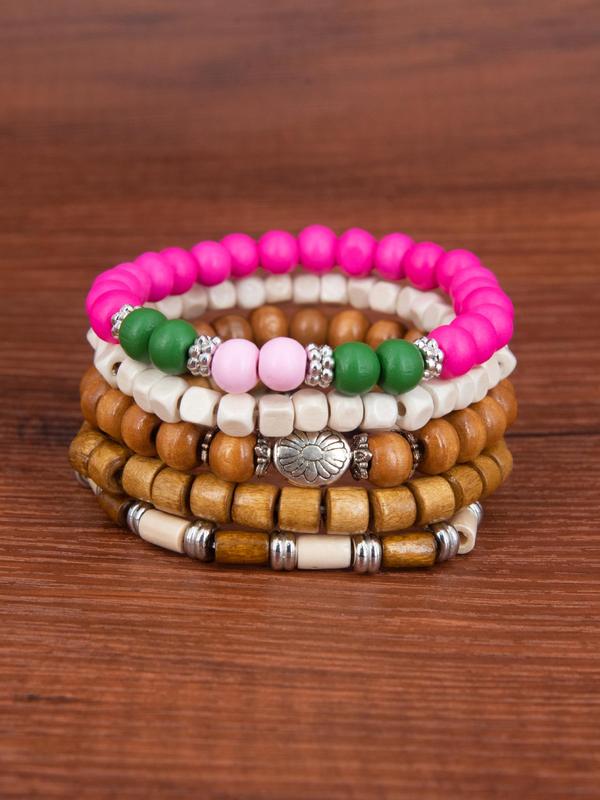 Boho Style Elastic Adjustable Beaded Bracelet, Gifts for Her, Fashionable Jewelry for Women & Men, Trendy All-match & Exquisite Jewelry 2