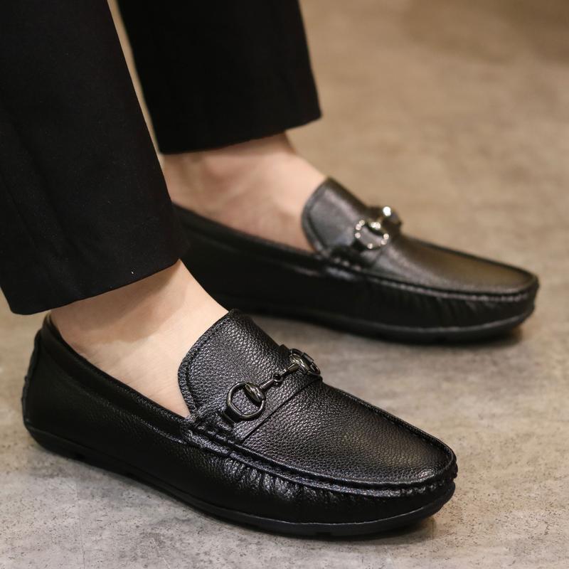 Shoes Nam-Mọi Nam Da Mềm Êm Chân-M031- Giày Nam Đế Bệt Khâu Đế Chắc Chắn, Đai Khuyên Bạc- Giày Da Nam Phối Kết Hợp Quần Jean Quần Vải Đều Ok Lót Nhung Cao Su giầymoi  2025