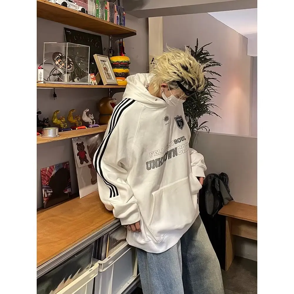 Áo Hoodie Bông, Thời Trang Mới Của Mỹ, Phong Cách Hip Hop, Có Túi Lớn, Thích Hợp Cho Nam Và Nữ, Thiết Kế Cổ Điển, Có Cỡ Lớn Và Ngoại Cỡ