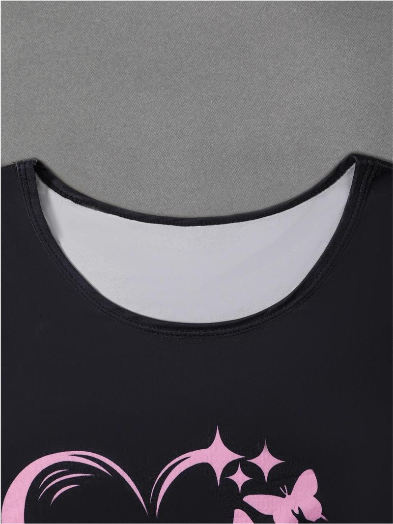 Product Introduction of 6 Counts Women's Butterfly Heart Print Tee & Shorts Pyjama Set, Casual Comfy Round Neck T-shirt & Shorts Pj Set, Matching Pajamas, Sleepwear & Loungewear Set for Women 14