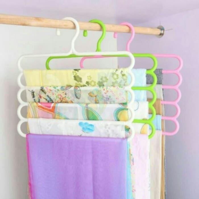 OPP Wih PROMO YUK Hanger Gantung 5 in 1/ Gantungan Baju / gantungan jilbab / gantungan hijab 5in1 / gantungan 5 layer FLASH SALE 2