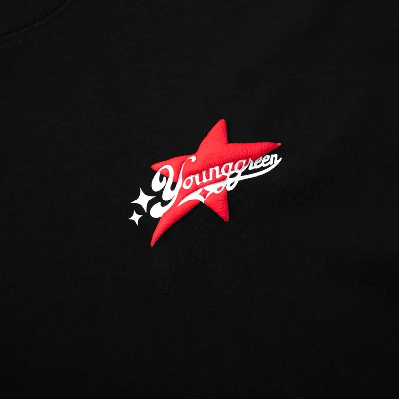 ÁO THUN STAR IN LỤA PHỒNG - UNISEX - 02 MÀU ĐEN/TRẮNG Nam Menswear Cotton Shirt Cổ Tròn boxy  shirt streetwear 2