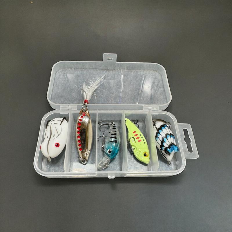 Mồi câu cá Combo hộp mồi lure 5 con Đánh tổng hợp , Cá lóc . cá sộp cá phi cá chẽm
