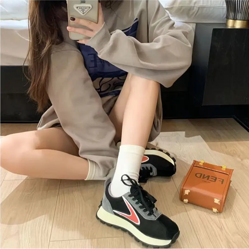 Tất Cổ Cao Nữ，Vớ cotton Cổ Cao Nữ Hàn Quốc Gân Trơn Nhiều Màu Kem Trắng Đen TATNU09 6