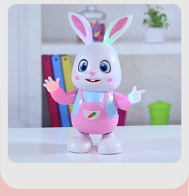 Product Introduction of Robot Thỏ Nhảy Hát Bài Hát Thỏ Điện Tử Âm Nhạc Động Vật Robot Đánh Trống Với Đèn LED Đồ Chơi Thú Cưng Điện Dễ Thương Quà Tặng Sinh Nhật Cho Trẻ Em điều  ước  của  thỏ  robot 11